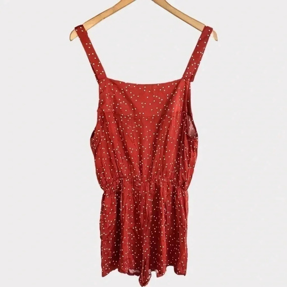 NWT Olivaceous Women's Polka Dot Romper in Rust | White Size Medium - Picture 5 of 6